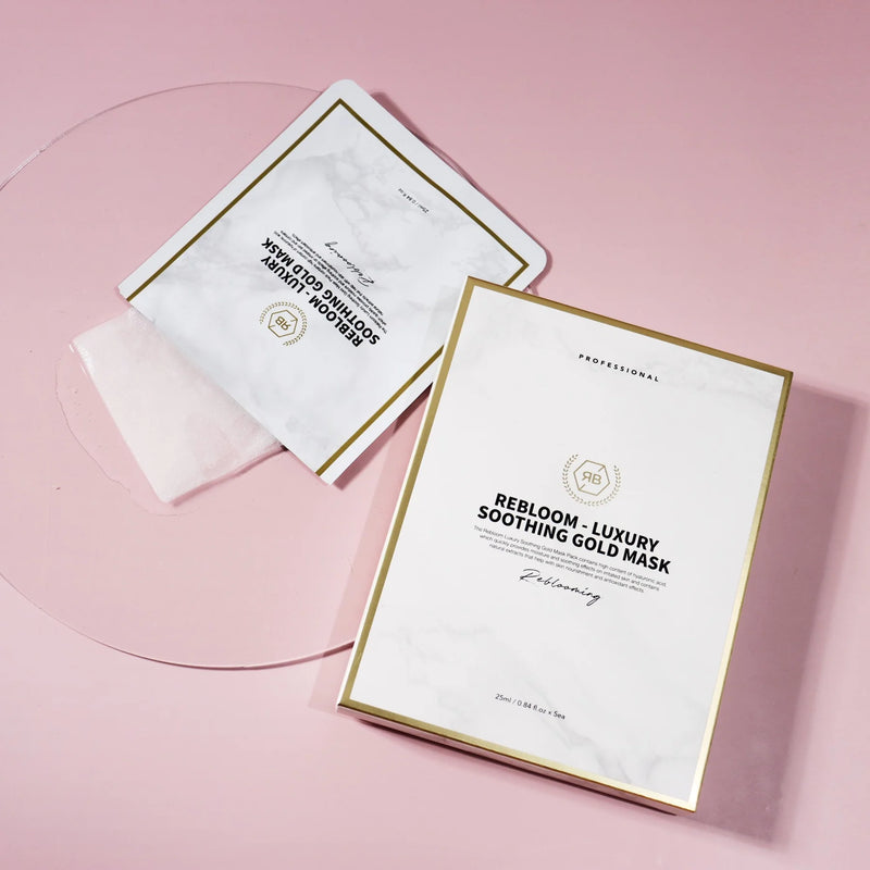 Rebloom Luxury Soothing Gold Mask – Korean Skincare Brightening & Calming Treatment | Infused with 24K Gold & Botanicals