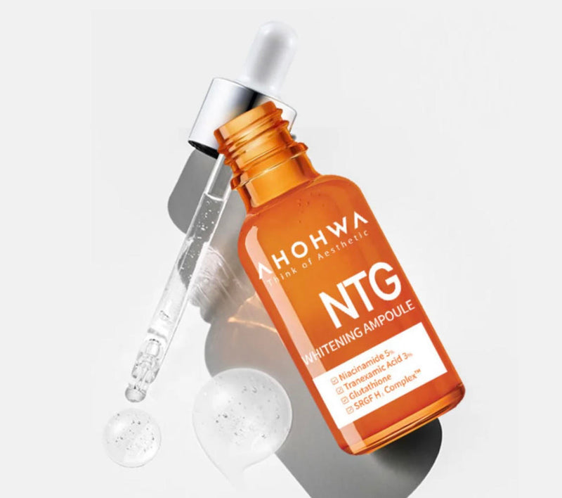 Ahohwa NTG Whitening Ampoule – Korean Skincare Brightening Ampoule for Even Skin Tone | Improves Radiance & Luminosity (50ml)
